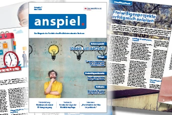 Eine Ausgabe des Magazins anspiel liegt auf einem Tisch.
