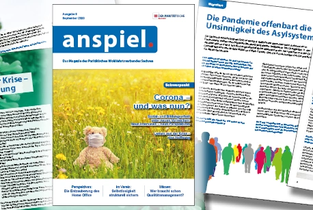 Eine Ausgabe des Magazins anspiel liegt auf einem Tisch.