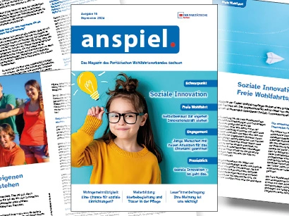 Eine Ausgabe des Magazins anspiel liegt auf einem Tisch.